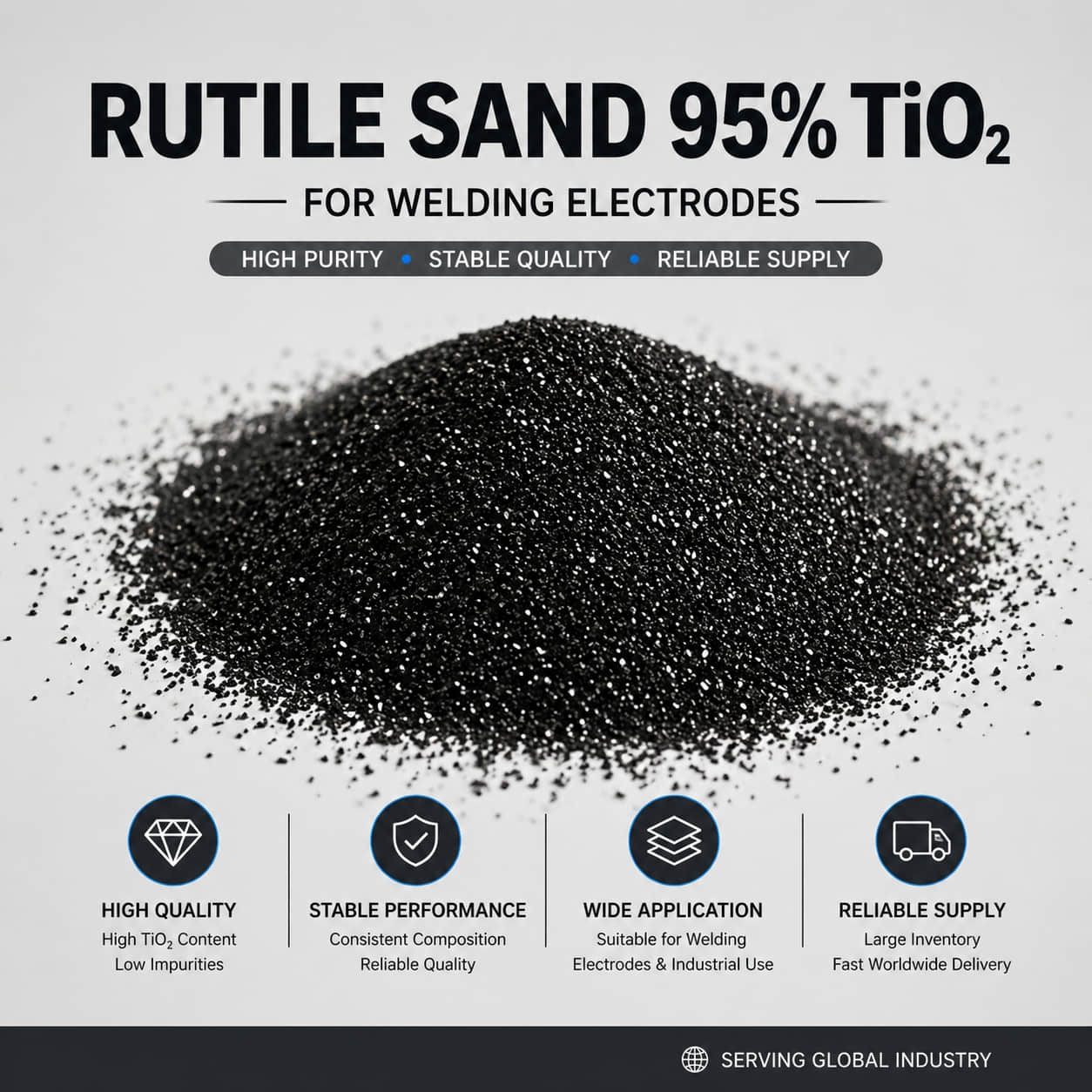 Rutile Sand (TiO₂ 95%) for Welding Electrode