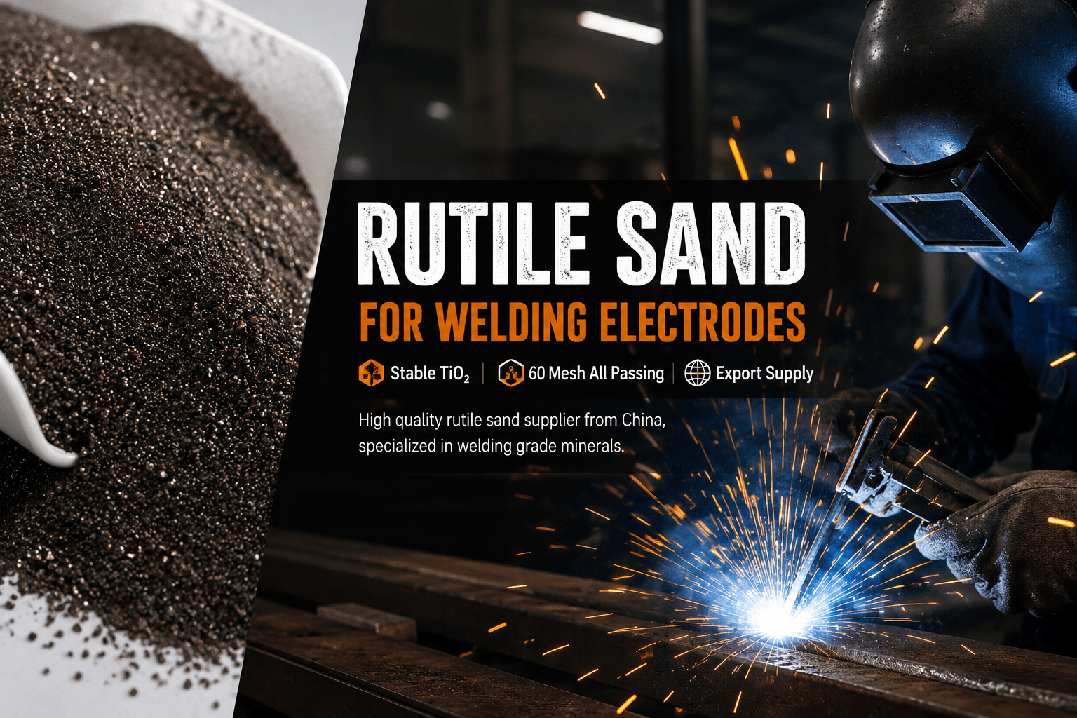 Rutile Sand for Welding Electrodes | Welding Grade Rutile Sand Supplier