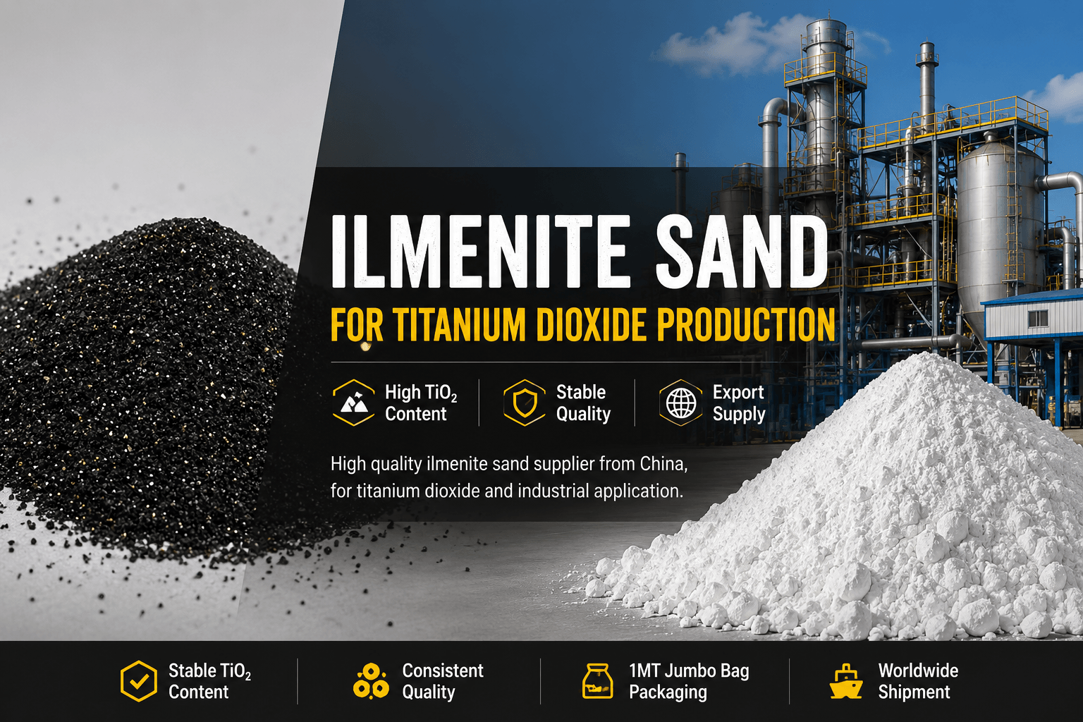 Ilmenite Sand for Titanium Dioxide Production