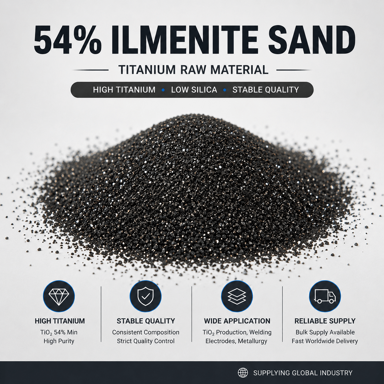 54% Ilmenite Sand Supplier | High Titanium Ilmenite From China