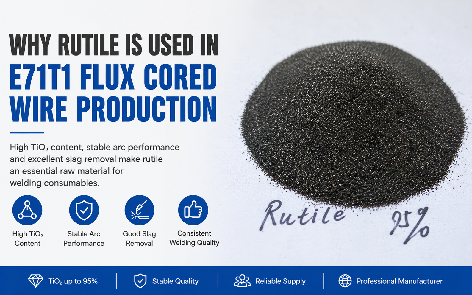 Why Rutile Is Used in E71T1 Flux Cored Wire Production