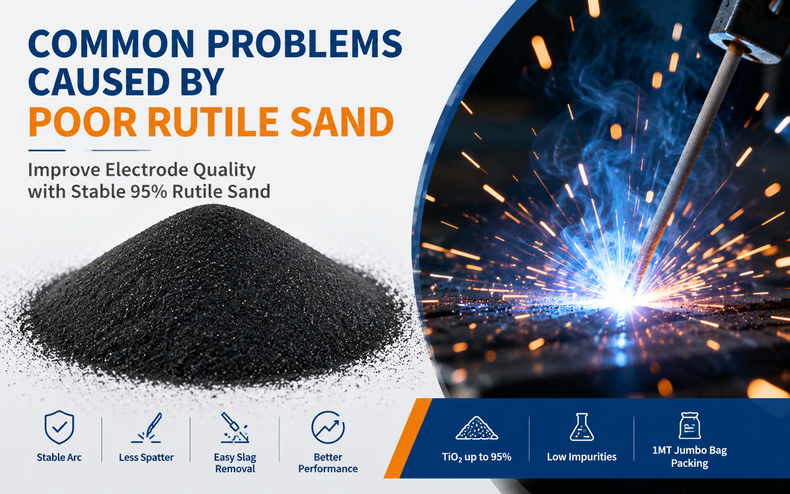 Common Problems Caused by Poor Rutile Sand in Welding Electrodes
