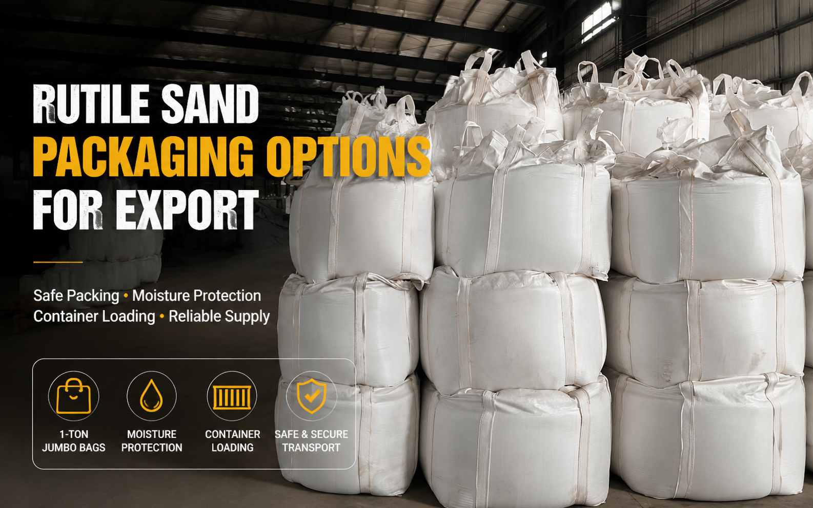 What Packaging Options Are Available for Rutile Sand Export?