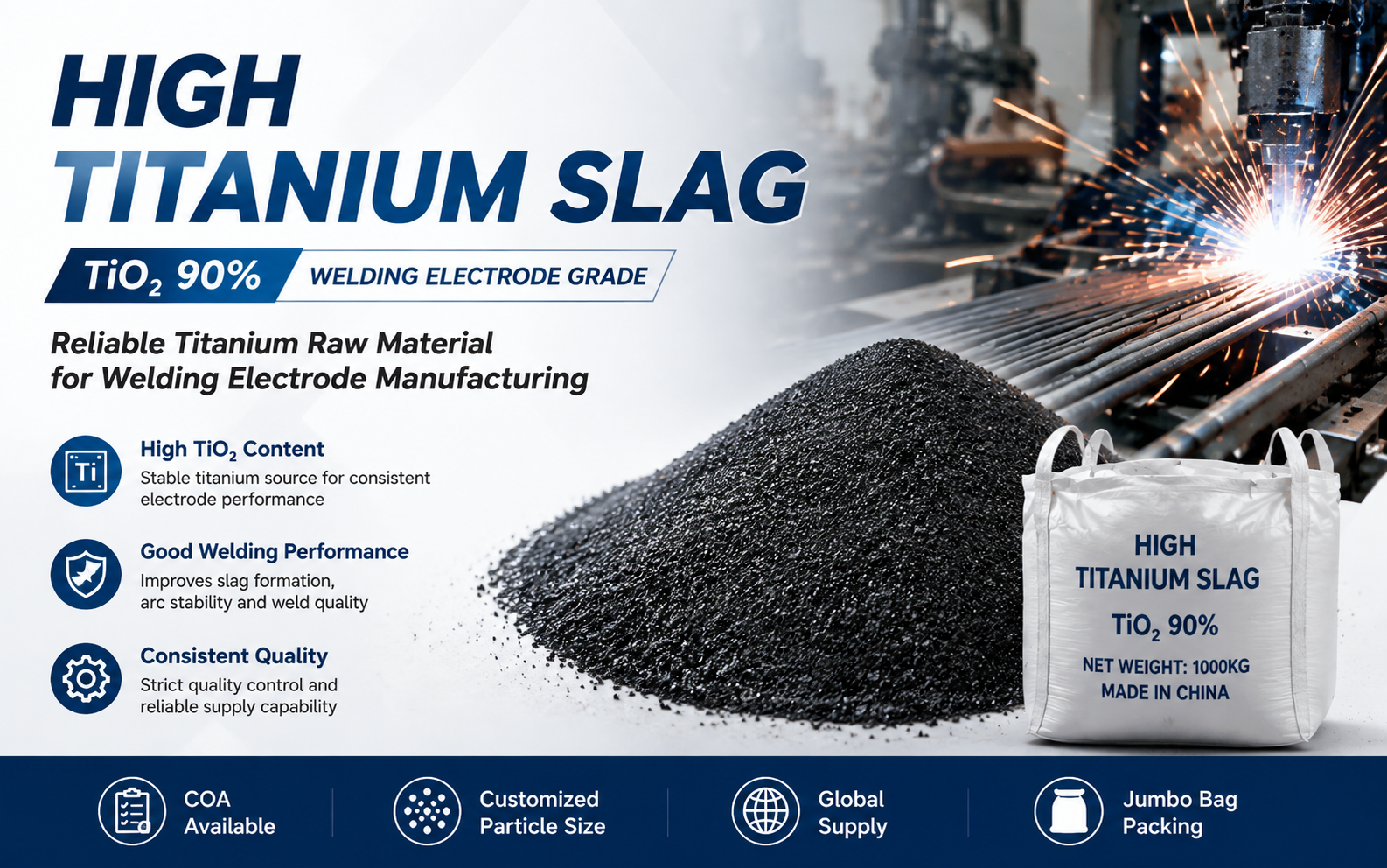 High Titanium Slag for Welding Electrode Manufacturing: Key Advantages and Buying Factors